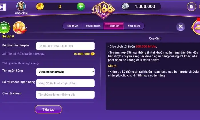 Rút tiền dễ dàng với các phương pháp nhanh tại M88vin