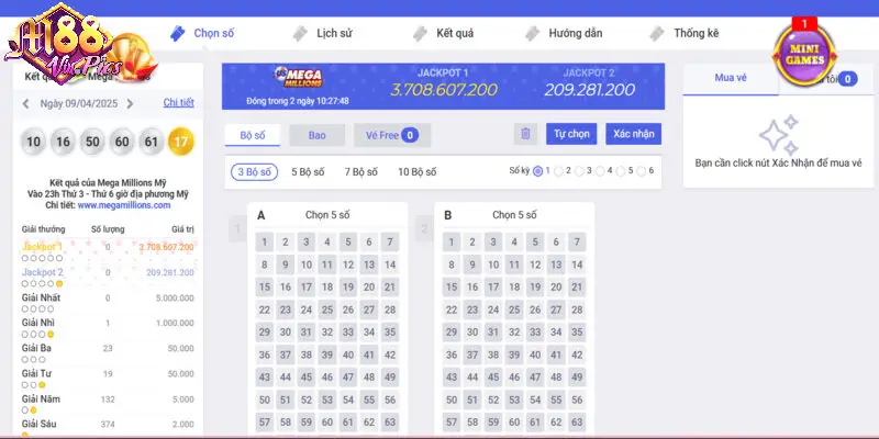 Mega Millions tại M88Vin là trò xổ số nổi tiếng của Mỹ