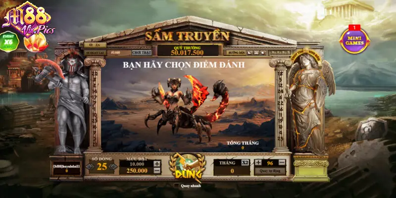 Minigame “Săn Bọ Cạp Chúa” trong game Sấm Truyền M88vin là nơi người chơi được tự tay chọn điểm đánh để nhận phần thưởng ẩn. Cụ thể: