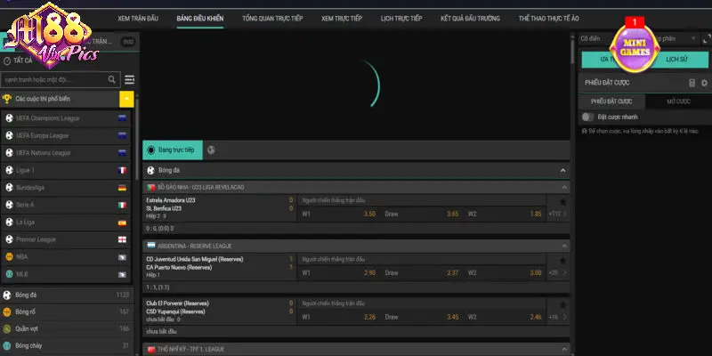 Sảnh Thể Thao M88vin với các sản phẩm đa dạng